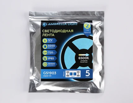 Светодиодная лента LED STRIP 12V 6500K 72 Вт/м 5м Ambrella light GS1903