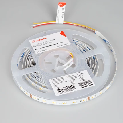 Светодиодная лента 24V 2700+6000K 9,6W/m 5m Arlight 025211(3)