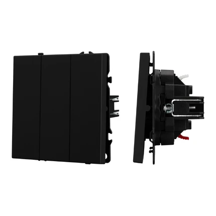 Выключатель трёхклавишный SWT-NOBE-MK03-SFPL-BK Arlight 061796