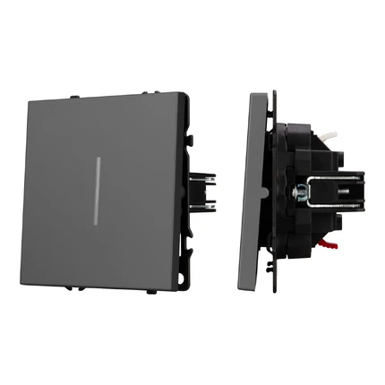 Выключатель одноклавишный с подсветкой NOBE SWT-MK01-SFPL-L-GR Arlight 054260(1)