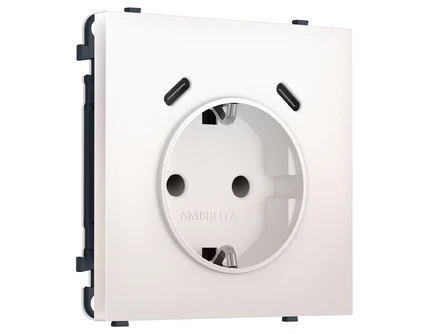 Розетка с/з со шторками + USB Ambrella Volt SIGMA MS210510