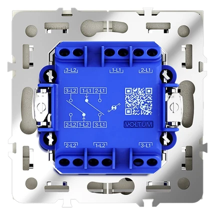 Переключатель проходной двухклавишный с подсветкой VOLTUM S70 VLS020405