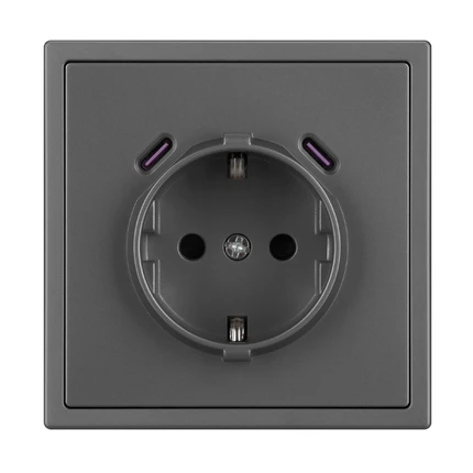 Розетка с/з со шторками + USB NOBE SCT-MUCC-SFPL-GR Arlight 061816(1)
