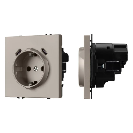 Розетка с/з со шторками + USB SCT-NOBE-MUCC-SFPL-CA Arlight 061814