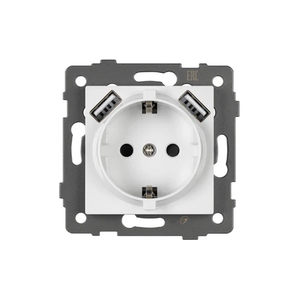 Розетка с/з + USB SCT-MUAA-PL-WH-V Arlight 049818