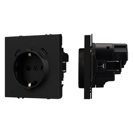 Розетка с/з со шторками + USB SCT-NOBE-MUCC-SFPL-BK Arlight 061813