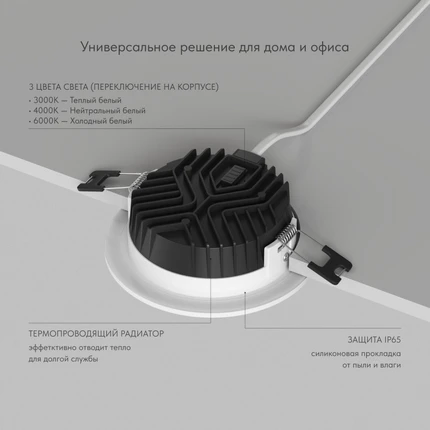 Встраиваемый светильник Denkirs VERSA DK2461-WH