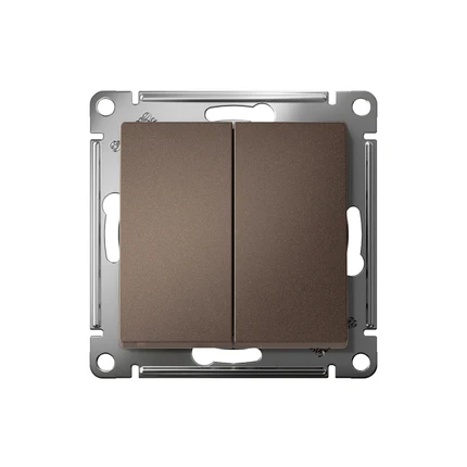 Переключатель двухклавишный Systeme Electric ATLASDESIGN ATN000665S