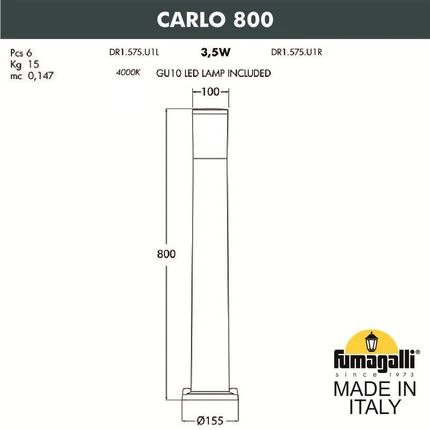 Ландшафтный светильник Fumagalli CARLO 800 DR1.575.000.AXU1L