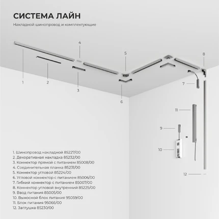Магнитный трековый светильник Elektrostandard LINE MAGNETIC 85526/01 4690389220654