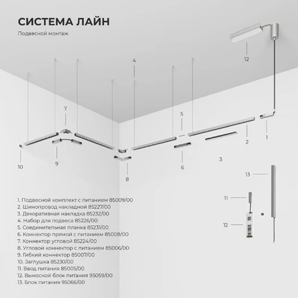 Магнитный трековый светильник Elektrostandard LINE MAGNETIC 85526/01 4690389220654