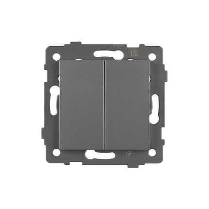 Выключатель двухклавишный проходной SWT-MKP2-PL-GR-V Arlight 049894