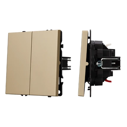 Выключатель двухклавишный NOBE SWT-MK02-SFPL-GD Arlight 054253(1)