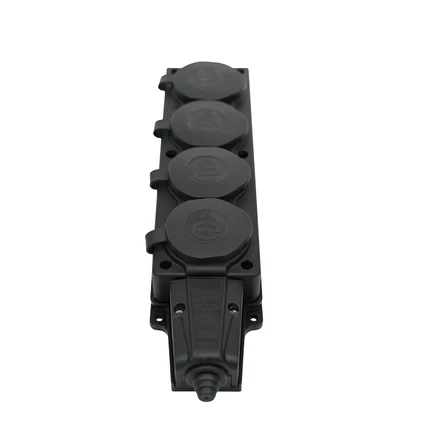 Розеточный блок на 4 поста Systeme Electric MULTISET MST4104BK