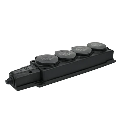 Розеточный блок на 4 поста Systeme Electric MULTISET MST4104BK