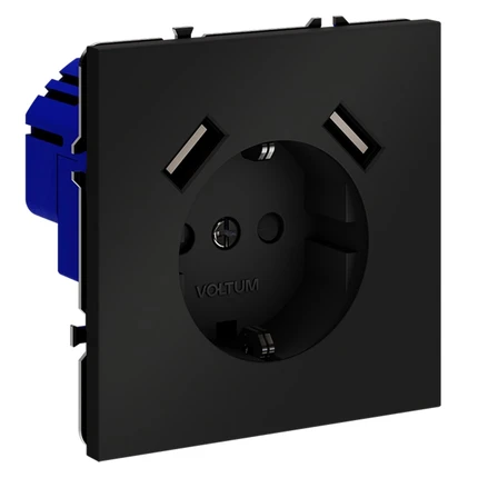 Розетка с/з со шторками + USB VOLTUM S70 VLS040408