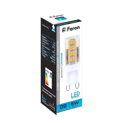 Светодиодная лампа Feron 5W 500Lm 6400K G9 25771