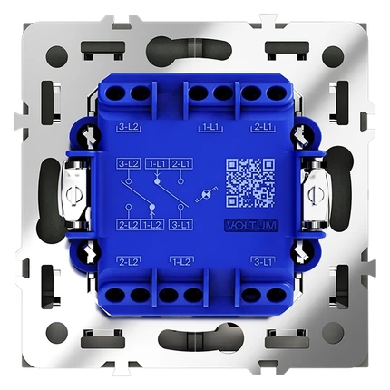 Переключатель проходной двухклавишный с подсветкой VOLTUM S70 VLS020408