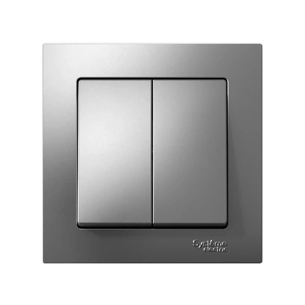 Выключатель двухклавишный Systeme Electric ATLASDESIGN ATN000952S