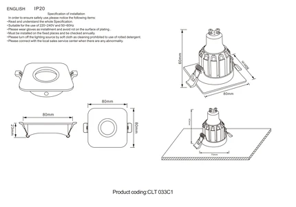 Точечный встраиваемый светильник Crystal Lux CLT 033C1 BL