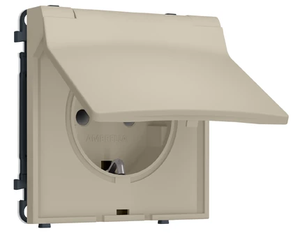 Розетка с/з со шторками и крышкой IP44 Ambrella Volt SIGMA MS348010