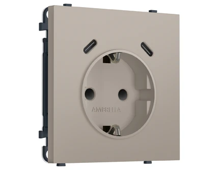 Розетка с/з со шторками + USB Ambrella Volt SIGMA MS370510