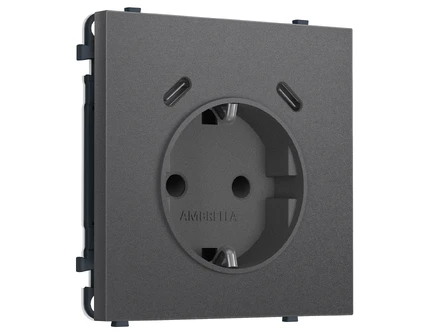 Розетка с/з со шторками + USB Ambrella Volt SIGMA MS660510