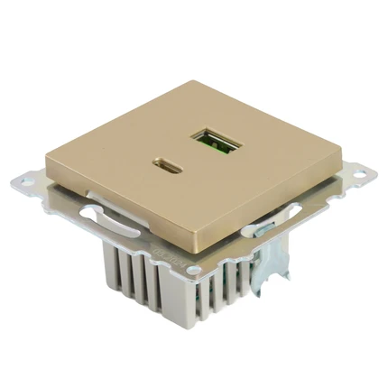 Розетка USB + type C Stekker КАТРИН 50053