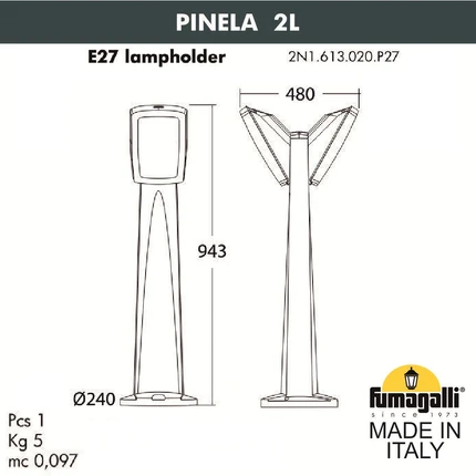 Ландшафтный светильник Fumagalli PINELA 2L 2N1.613.020.WYF1R