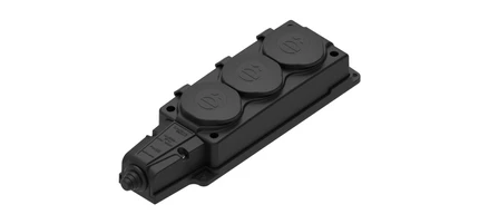 Розеточный блок на 3 поста Systeme Electric MULTISET MST4103BK