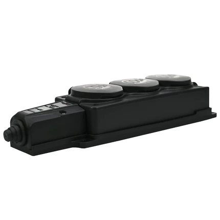 Розеточный блок на 3 поста Systeme Electric MULTISET MST4103BK