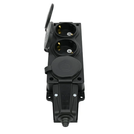 Розеточный блок на 3 поста Systeme Electric MULTISET MST4103BK