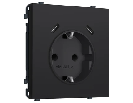 Розетка с/з со шторками + USB Ambrella Volt SIGMA MS990510